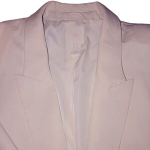 White H&M Womens Double-Breasted Blazer Relaxed Boyfriend Fit Jacket Size XXL